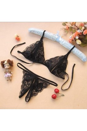 Vêtements sexuels Ensemble de Lingerie en maille érotique chaude femmes Lingerie Sexy + jarretière + ensemble de culottes Lin