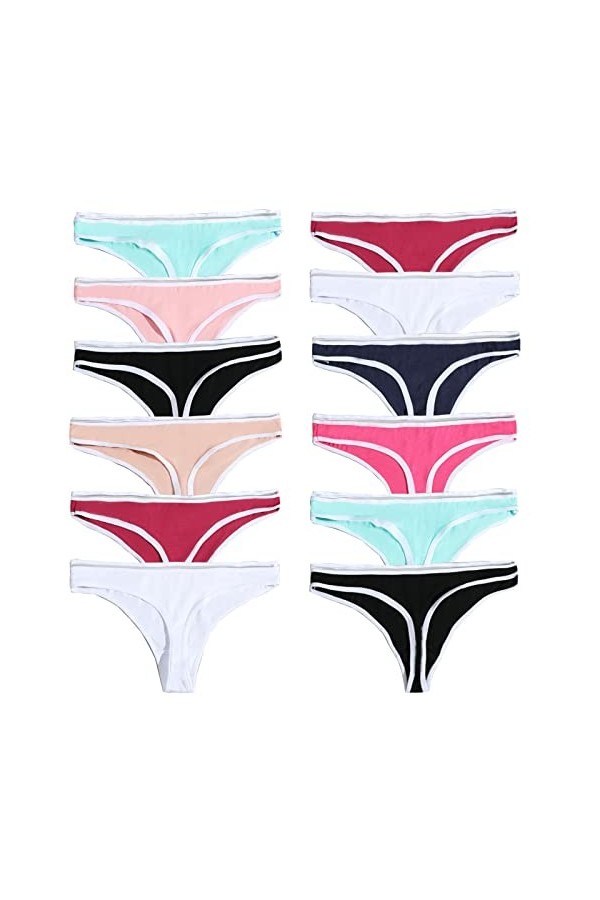 JackLoveBriefs 12 pièces, Culotte String en Dentelle pour Femme, XL, Multicolore