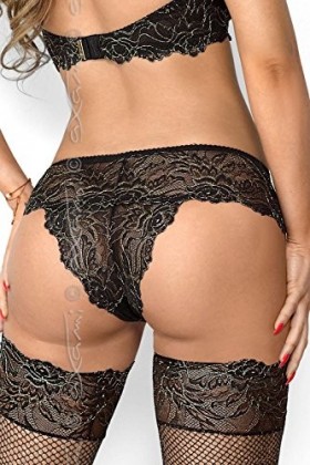 Axami Femmes Slip Dentelle V-8265, Noir,M