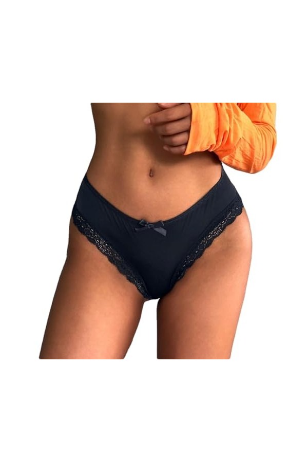 ZTIANEF Lingerie Sexy Femme String Sexy en Dentelle Transparente, Culotte Transparente, Lingerie Taille Basse, String Ajouré,