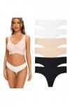 Kfnire String Femme Tangas Invisibilité sans Couture sous-Vêtement Strings et Tangas pour Femme, Lot de 6