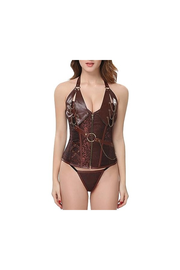 Lingerie Femme Sexy Ensemble Homme Sexy Hot y29k Corset Serre-Taille Punk pour Femmes avec décoration en Acier et en métal Fi