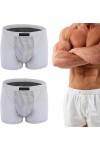 COALHO Mens Magnetic Enlargement Underwear Tourmaline Prostate Therapy Boxer Soft Comfort Shorts Red+Grey,2XL 
