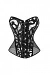 SHANHE Noir Femmes Respirant Shapwear Costumes Sexy Transparent Mesh Corselet Évider Corset Bustier Top avec G String-Noir,XX