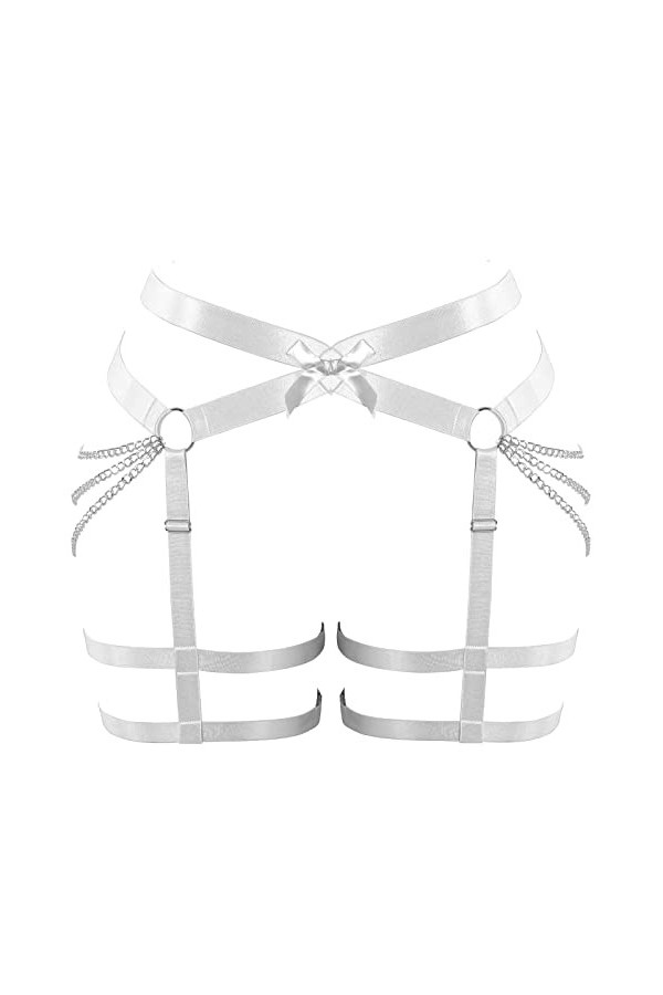 Ceinture porte-jarretelles grande taille pour femme - Style punk gothique rave Halloween, Vert Fruit, taille unique