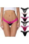 HMLOPX Daily Wear Lot de 6 Strings Sexy en Dentelle for Femme Color : Combo 2, Size : M-Medium 