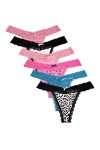 HMLOPX Daily Wear Lot de 6 Strings Sexy en Dentelle for Femme Color : Combo 2, Size : M-Medium 