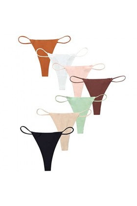 HMLOPX Daily Wear Strings for Femme Sexy sans Couture Taille Basse T-Back G String Culotte Bikini Yoga, Lot de 7 Color : Com
