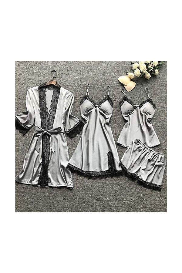 HERSIL Ensemble de sous-vêtements sexy pour femme - Dos nu - Taille haute - Sexy - Sexy - Pyjama sexy - Sous-vêtement profond