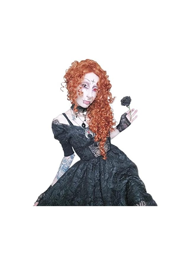 Gothique Mesh Voir à Travers Sexy A-Ligne Robes Halloween Grunge Jacquard Dentelle Ourlet Partywear Lolita Mignon Femmes Robe