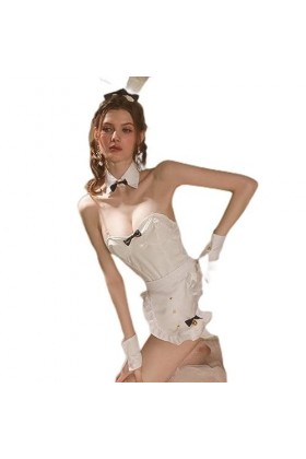 Bunny Girl Maid Cosplay Lingerie Sexy Pu Body Doux Mignon Lapin Nounours Petite Poitrine Rassemblement Costumes Tentation-Bla