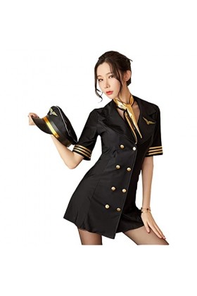 Juig Sexy Stewardess Uniform Cosplay Sexy Costumes Uniform Slutty Skirt for Women Exotic Apparel Lingerie