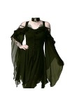 SHANHE Femmes Vintage Gothique Robe L-5XL Rétro Hors Épaule À Bretelles Cosplay Costume Printemps Femme Robes pour La Fête Sp