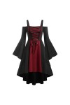 SHANHE Femmes Vintage Gothique Robe L-5XL Rétro Hors Épaule À Bretelles Cosplay Costume Printemps Femme Robes pour La Fête Sp