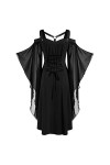 SHANHE Femmes Vintage Gothique Robe L-5XL Rétro Hors Épaule À Bretelles Cosplay Costume Printemps Femme Robes pour La Fête Sp