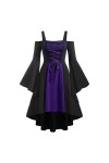 SHANHE Femmes Vintage Gothique Robe L-5XL Rétro Hors Épaule À Bretelles Cosplay Costume Printemps Femme Robes pour La Fête Sp