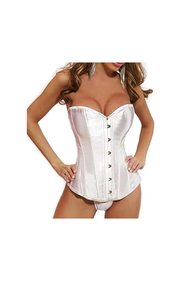 CHOUBAGUAI Gorset Corset simple et élégant en satin surpoitrine bustier grande taille vêtements sexy femme 6XL pour femme bal