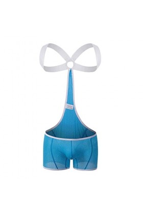 CABULE Boxer sexy en maille respirante pour homme Bleu Taille XL