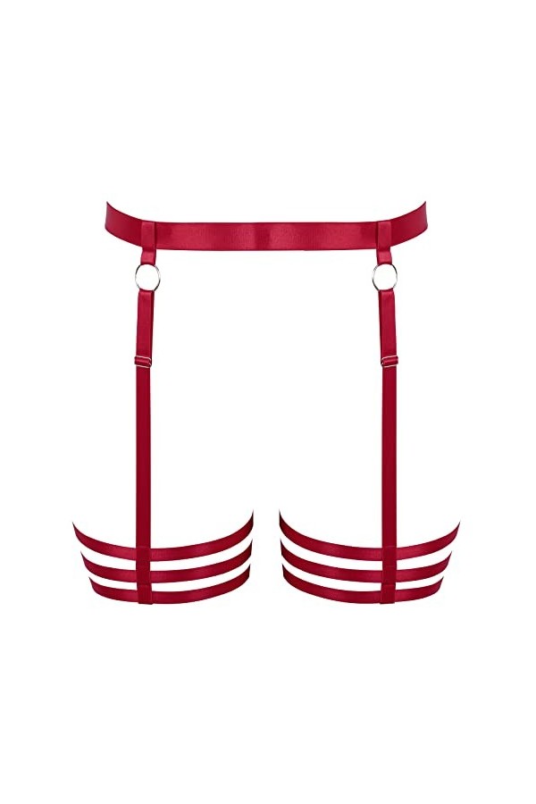 BYDHSS Porte-jarretelles punk pour cuisse et jambe, harnais creux pour femme, grande taille, gothique, Halloween, Vert Fruit,