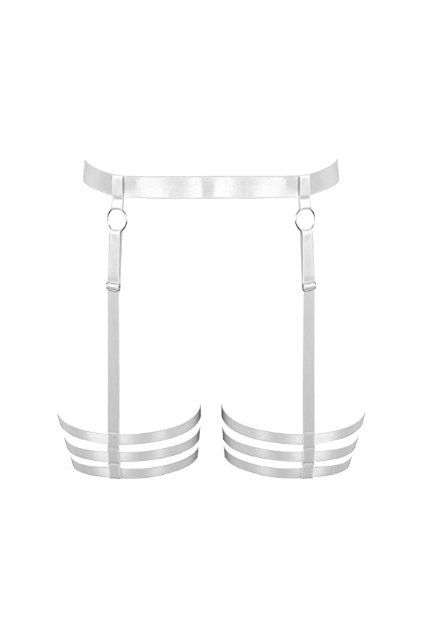 BYDHSS Porte-jarretelles punk pour cuisse et jambe, harnais creux pour femme, grande taille, gothique, Halloween, Vert Fruit,