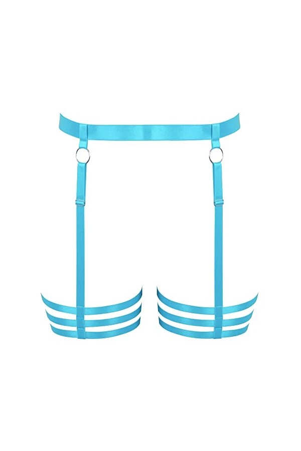 BYDHSS Porte-jarretelles punk pour cuisse et jambe, harnais creux pour femme, grande taille, gothique, Halloween, Vert Fruit,