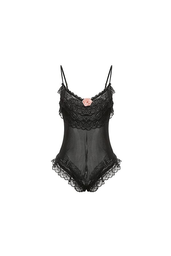 Bodys Femme Ensemble De Pyjamas Sexy en Dentelle Féminine Uniforme De Lingerie Sexy,Noir 6,Taille Unique