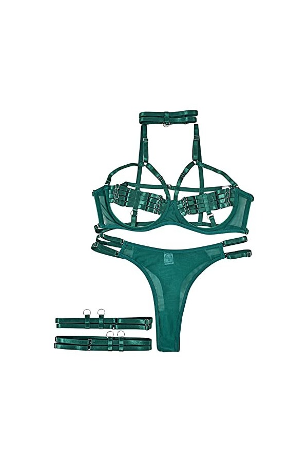 hahuha Lingerie pour Homme sous-vêtements érotiques laçage Sexe Confusion Lait de rosée entrelacé Industrie Lourde Ensemble d