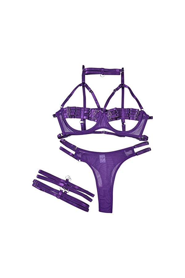 hahuha Lingerie pour Homme sous-vêtements érotiques laçage Sexe Confusion Lait de rosée entrelacé Industrie Lourde Ensemble d