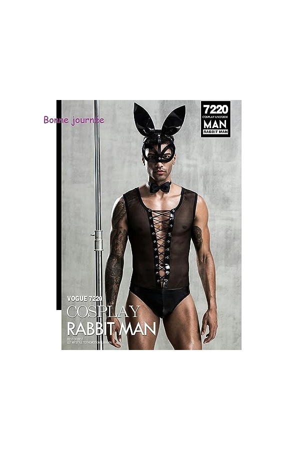 WSZJLN Lingerie sexy pour homme, tenue de strip-teaseuse, vêtements de danse, lapin, garçon, costumes de jeu de rôle pour sex