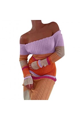 Robes Grandes Tailles pour Femmes Rondes Color Cutout Sexy Knit Dress Mini Robe pour Femmes Club Sexy D, XXL 