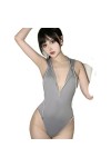 SHANHE Japonais Backless Bunny Girl Hooded Jumpsuit Deep V Neck Sexy Lingerie Bunny Body Lady Rabbit Cosplay Uniform-Black,Ta