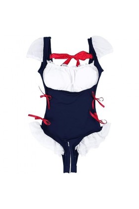 SHANHE Womens Princess Fancy Dress Up Bowknot Ruffle Maid Cosplay Sexy Costumes Clubwear Femme Plissé Fermeture Éclair Entrej