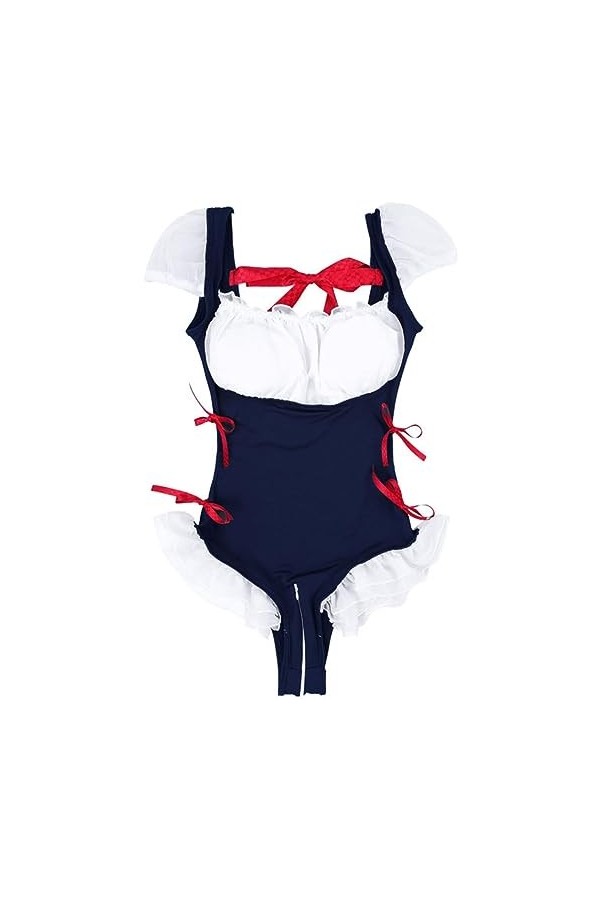 SHANHE Womens Princess Fancy Dress Up Bowknot Ruffle Maid Cosplay Sexy Costumes Clubwear Femme Plissé Fermeture Éclair Entrej