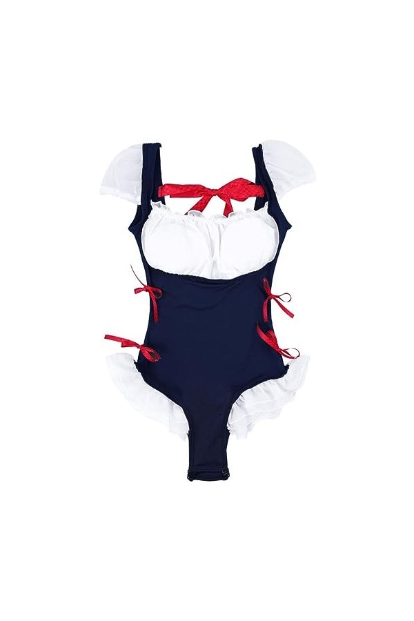 SHANHE Womens Princess Fancy Dress Up Bowknot Ruffle Maid Cosplay Sexy Costumes Clubwear Femme Plissé Fermeture Éclair Entrej