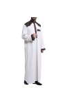 Mymyguoe Robe musulmane pour homme - Robe islamique avec poche poitrine - Robe musulmane - Longue robe dhiver - Robe de priè