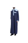 Mymyguoe Robe musulmane pour homme - Robe islamique avec poche poitrine - Robe musulmane - Longue robe dhiver - Robe de priè
