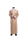 Mymyguoe Robe musulmane pour homme - Robe islamique avec poche poitrine - Robe musulmane - Longue robe dhiver - Robe de priè