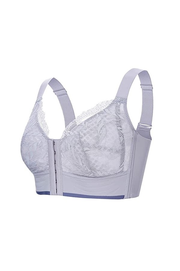 Zshosam Sous-vêtements sexy en latex pour femme - Coupe complète - Plus de taille - Bouton avant - Sans fil - Soutien-gorge d