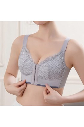 Zshosam Sous-vêtements sexy en latex pour femme - Coupe complète - Plus de taille - Bouton avant - Sans fil - Soutien-gorge d