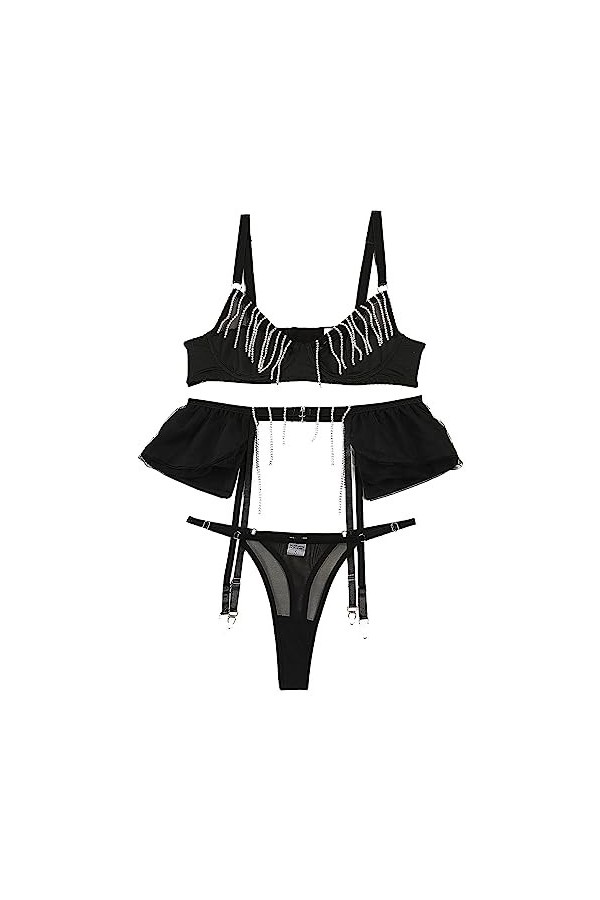 Générique Ultra Thin Sexy Fashion Mesh See Through Strap Sexy Lingerie Jumpsuit Déguisement Sexy Adulte