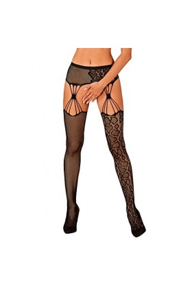 Obsessive Bas avec Porte-Jarretelles Une Pièce S821 Stockings, Noir,M