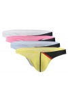 Lot de 4 Homme String Slip Tangas sous-vêtement Élastique Lingerie G-String Bikini Respirant Briefs Thong T-Back M