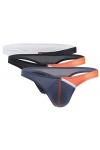Lot de 4 Homme String Slip Tangas sous-vêtement Élastique Lingerie G-String Bikini Respirant Briefs Thong T-Back M