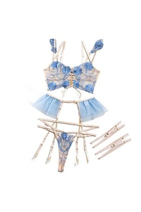 TOZLU Sexy Fishnet Hollow Out Sexy Perspective Discothèque Metal Ribbon Stitching Jumpsuit, Sexy Lingerie Sexy Discothèque Dr