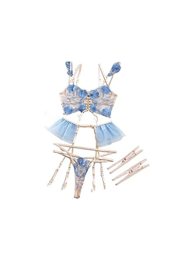 TOZLU Sexy Fishnet Hollow Out Sexy Perspective Discothèque Metal Ribbon Stitching Jumpsuit, Sexy Lingerie Sexy Discothèque Dr