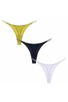 AIEOE Lot de 3 Strings Femme en Coton Sexy Thong Taille Basse sans Couture M