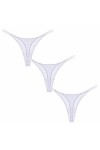 AIEOE Lot de 3 Strings Femme en Coton Sexy Thong Taille Basse sans Couture M