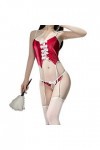 SNOMYRS Ensemble de lingerie sexy pour déguisement de lapin Playboy - Taille unique - Rouge