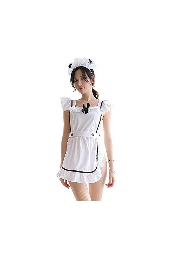 YYAN Sexy Costume de ménage Bras for Femmes Sexy Cosplay Outfits Culotte Sets for Femmes Belle Chambre de ménage Japonais Co