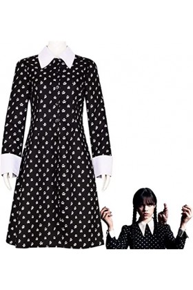 Robe Mercredi Addams pour fille, déguisement Mercredi Addams, tenue pour femme, Mercredi Addams, costume robe, uniforme Never